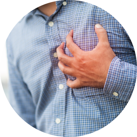 Chest pain that often occurs during laughing